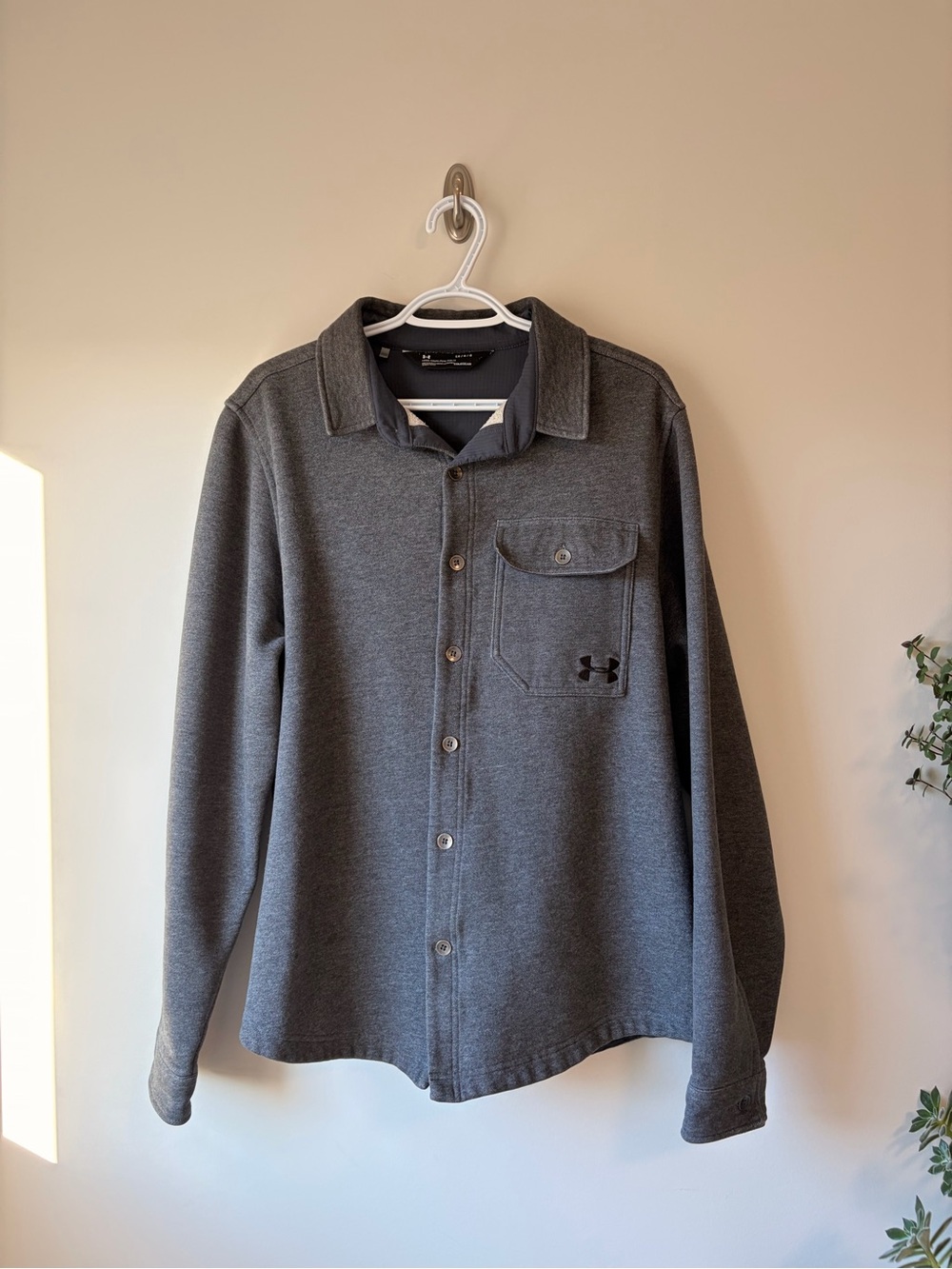 Under Armour Men's Charcoal Casual Button-Up Coat